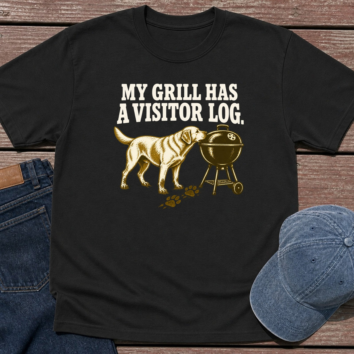 Grill Visitor Log T-Shirt - Black