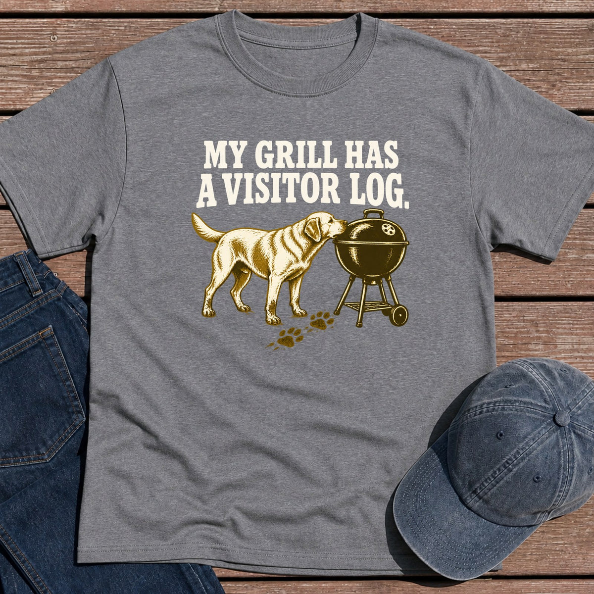 Grill Visitor Log T-Shirt - Tweed