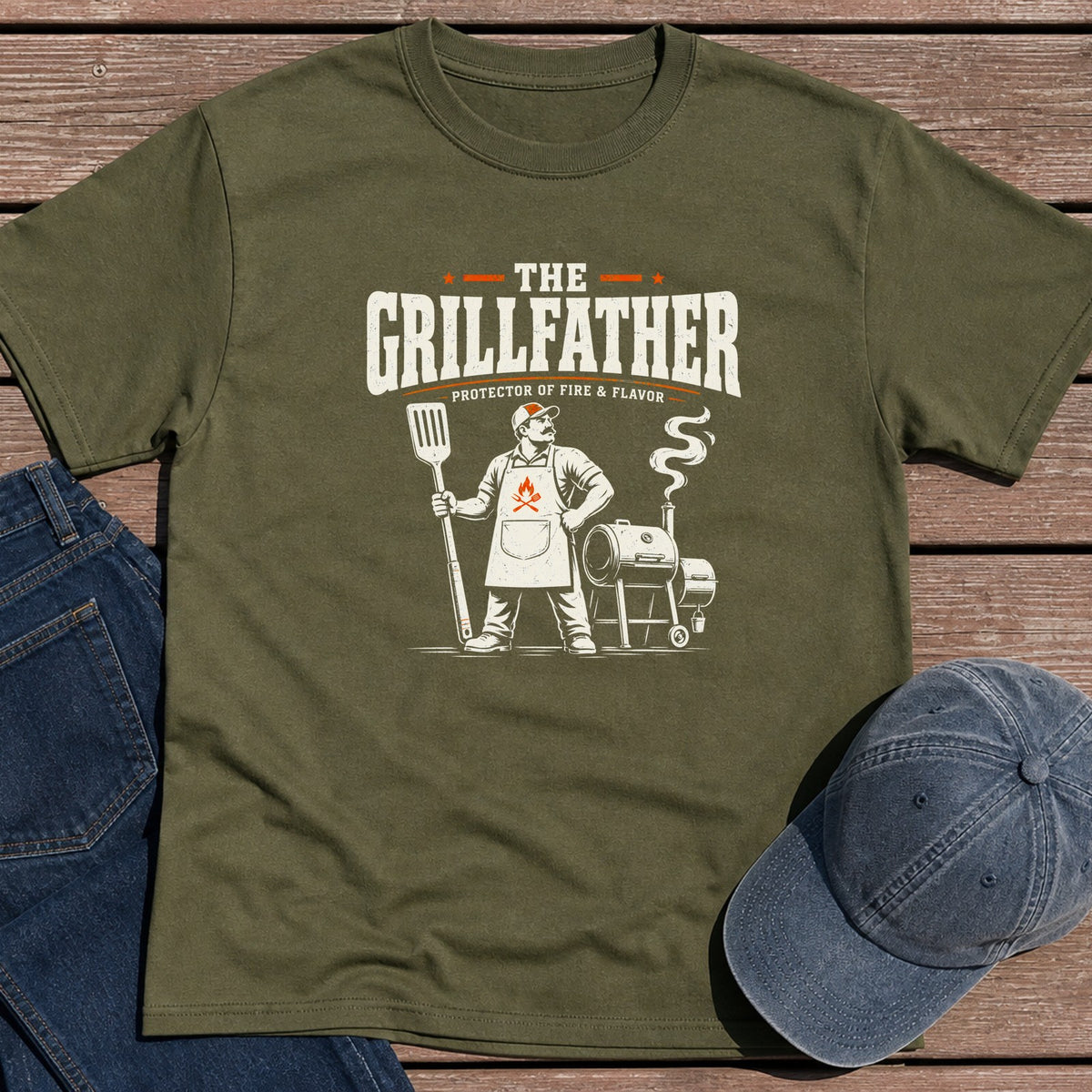 Grillfather T-Shirt - Military Green