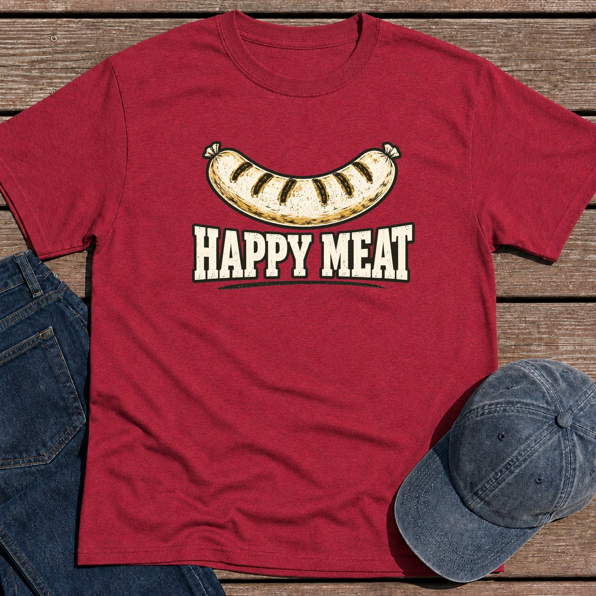 Happy Meat T-Shirt - Antique Cherry Red