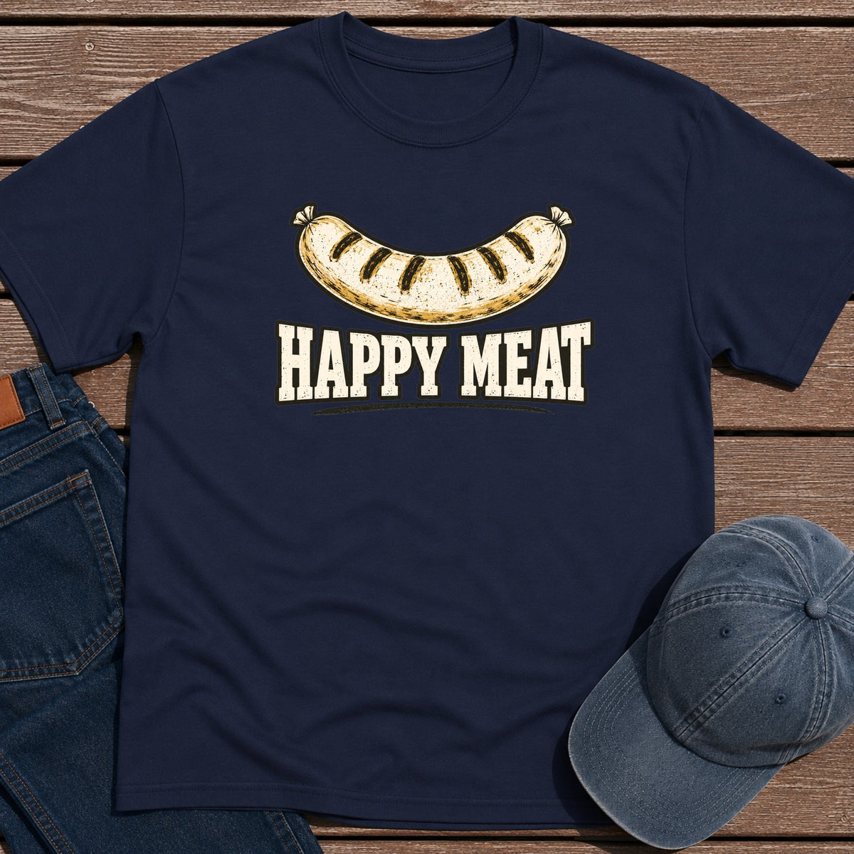 Happy Meat T-Shirt - Navy