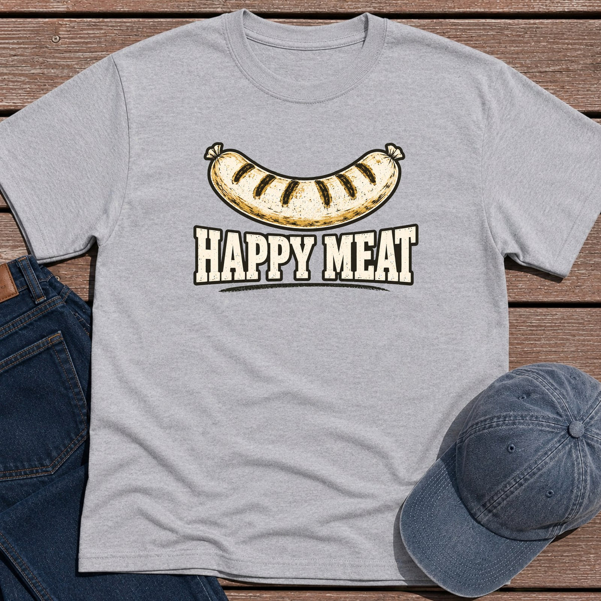 Happy Meat T-Shirt - Sport Grey