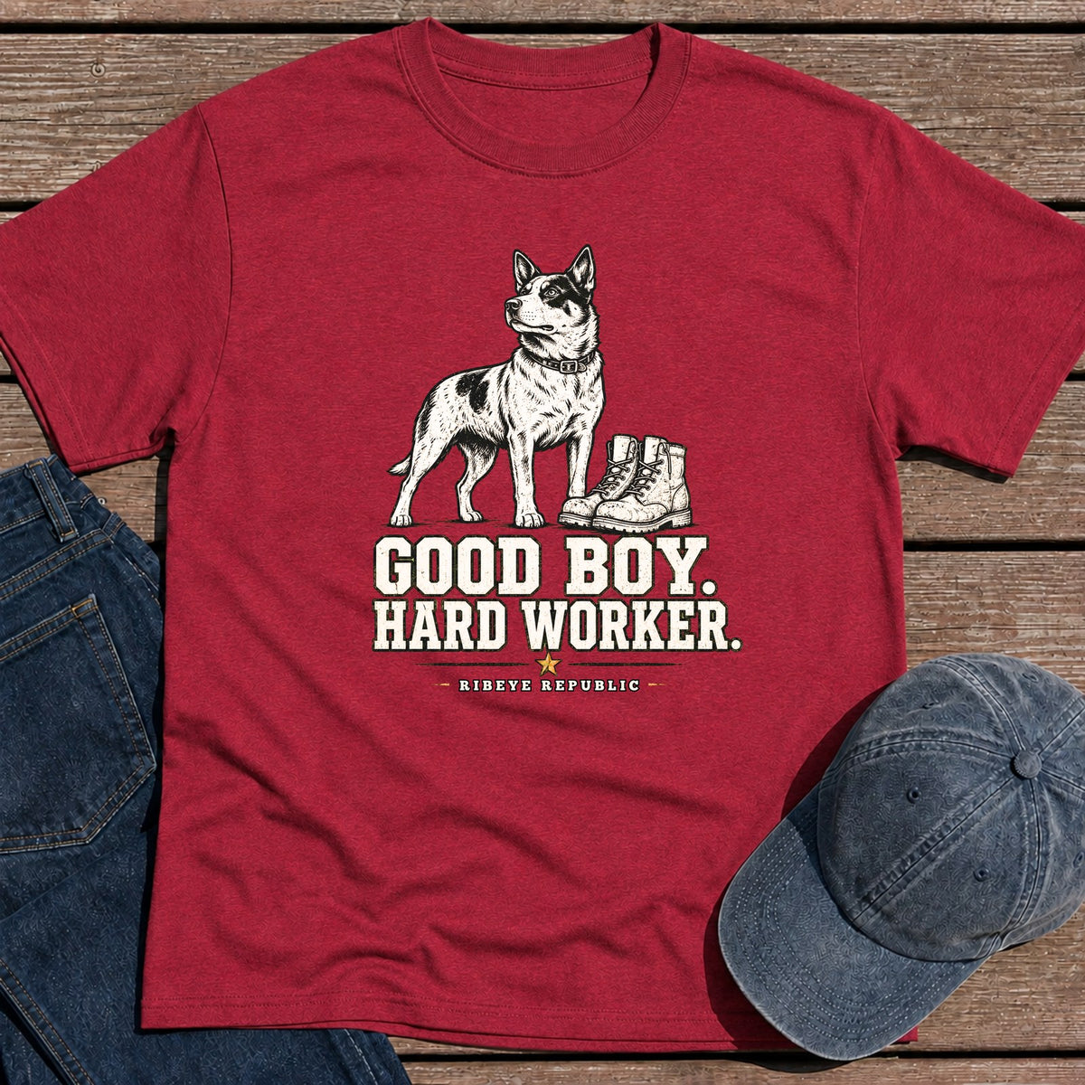 Hard Worker T-Shirt - Antique Cherry Red