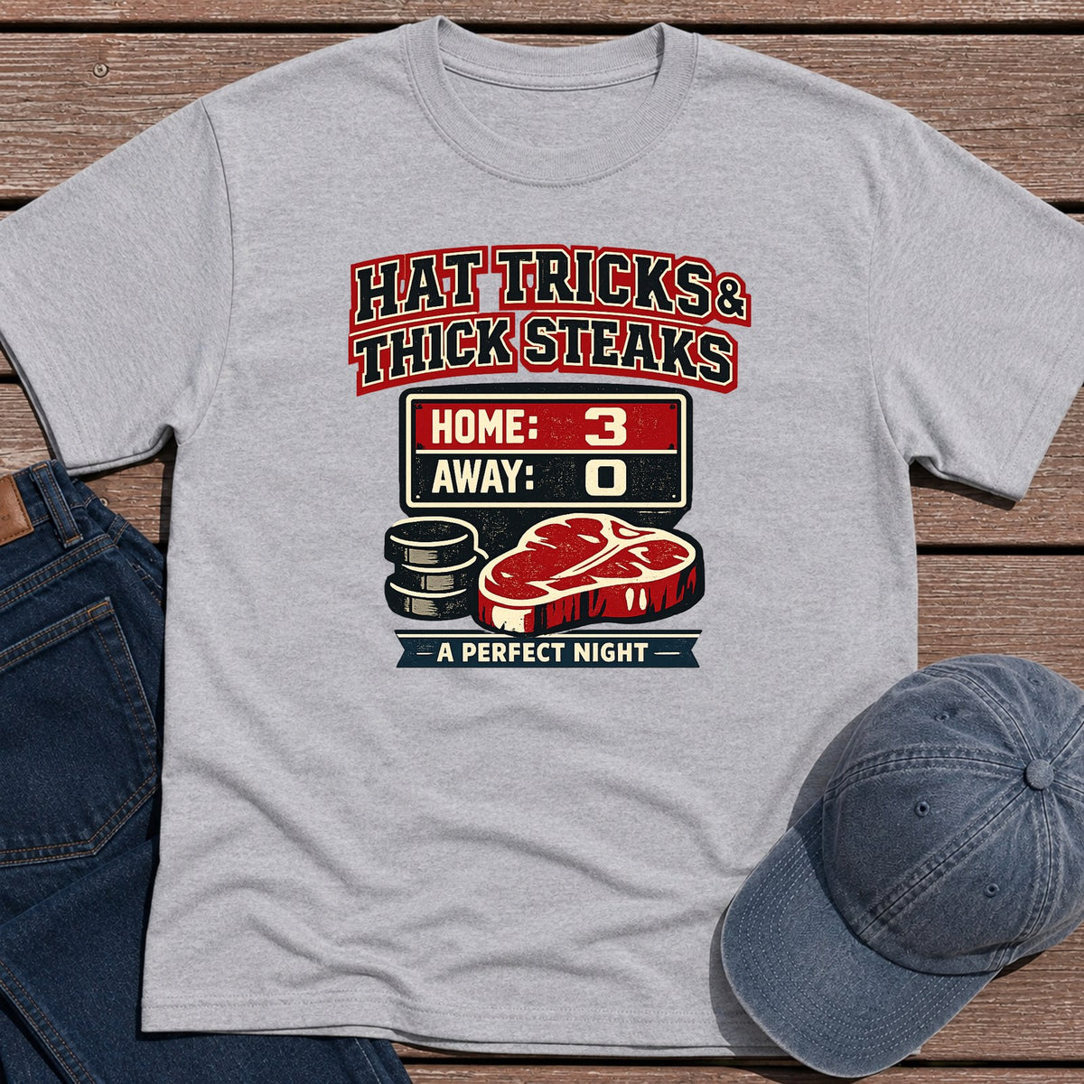 Hat Tricks T-Shirt - Sport Grey