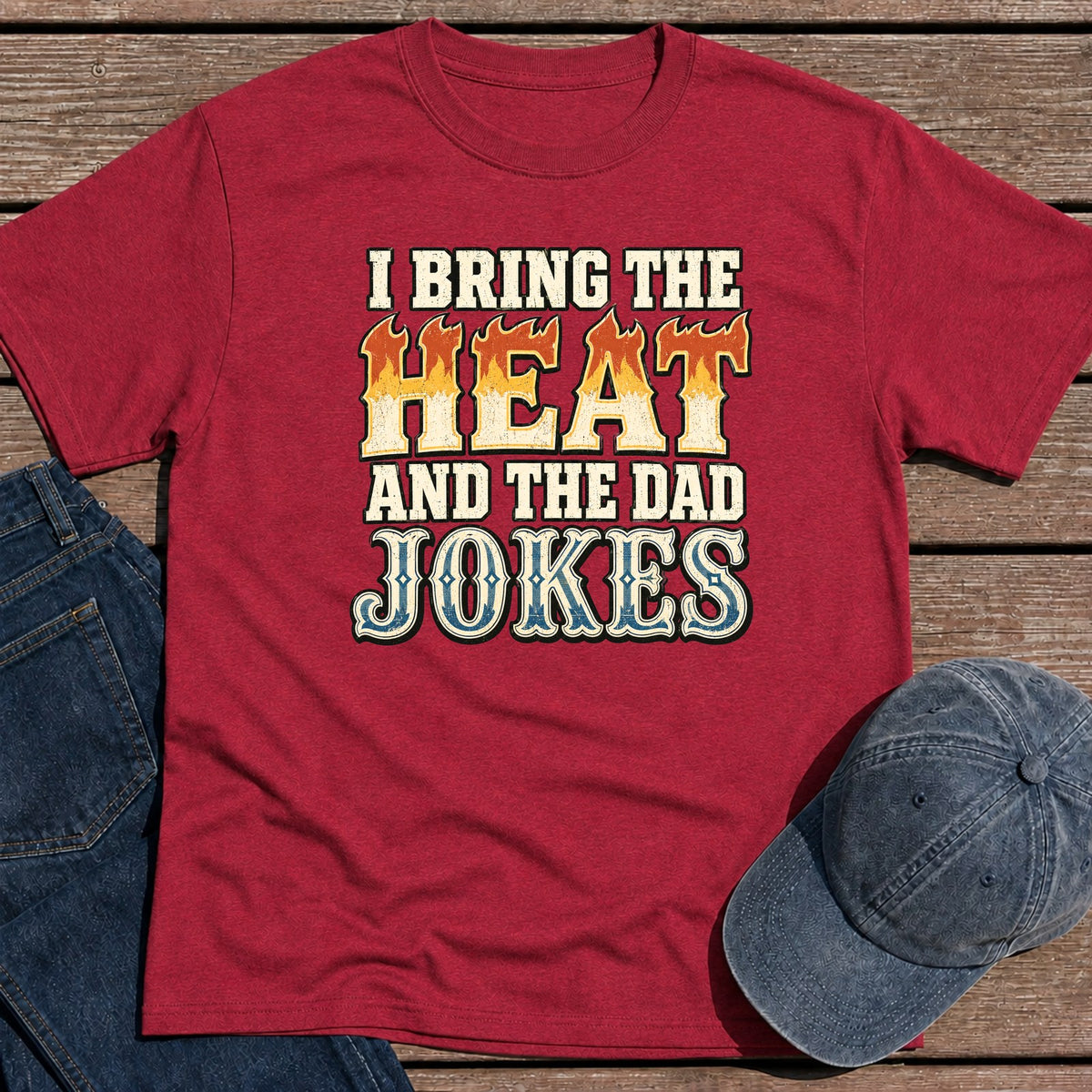 Heat & Jokes T-Shirt - Antique Cherry Red