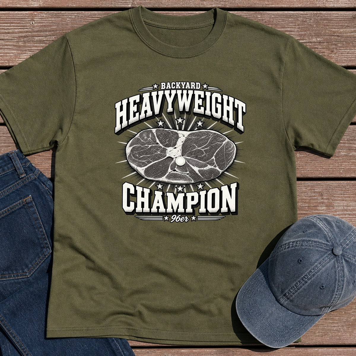 Heavyweight Champ T-Shirt - Military Green