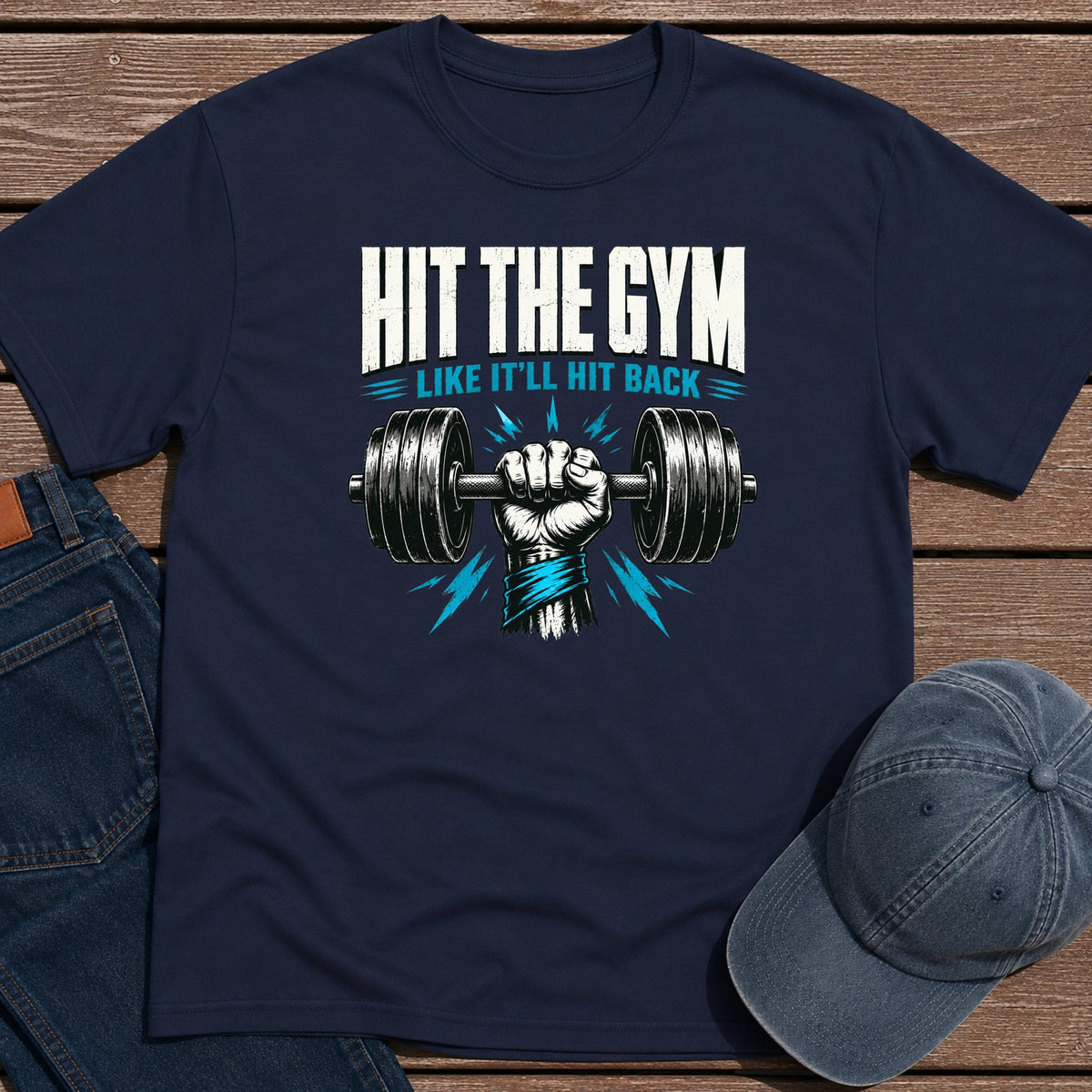 Hit the Gym T-Shirt - Navy