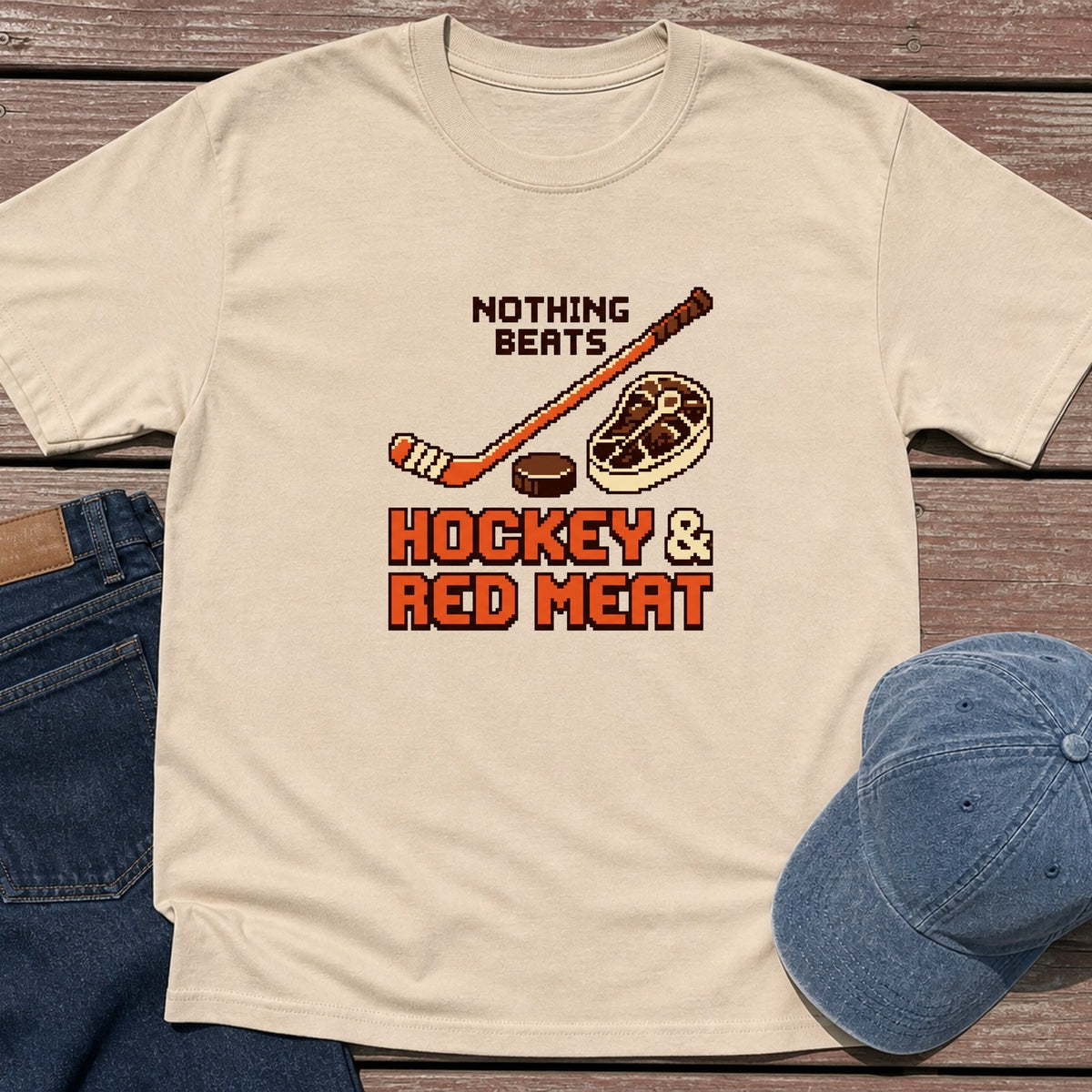 Hockey & Meat T-Shirt - Sand