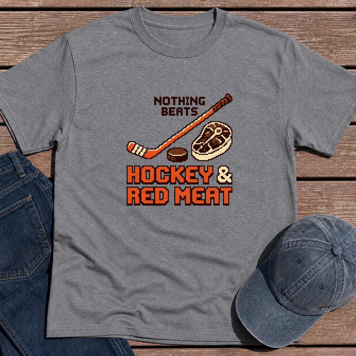 Hockey & Meat T-Shirt - Tweed