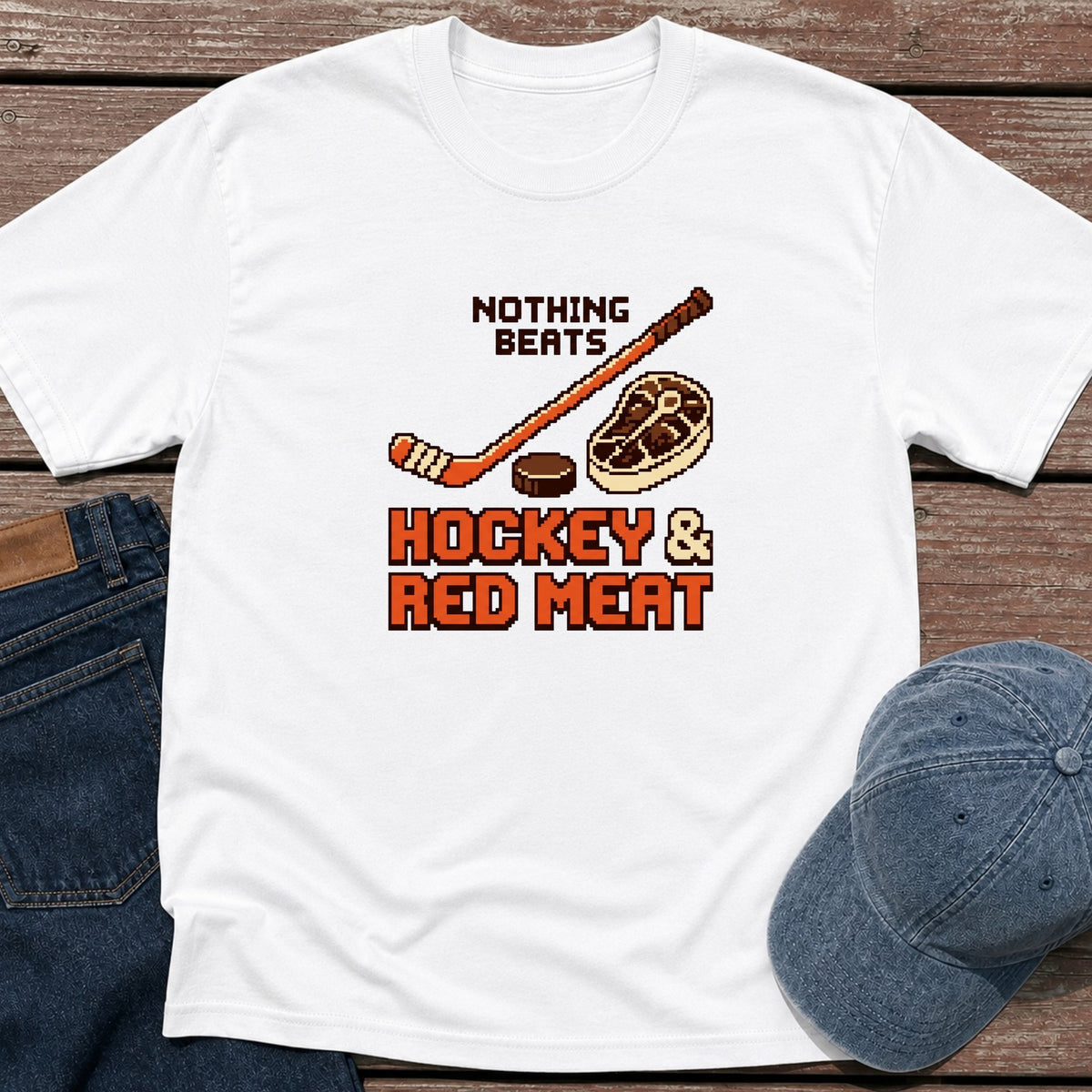 Hockey & Meat T-Shirt - White