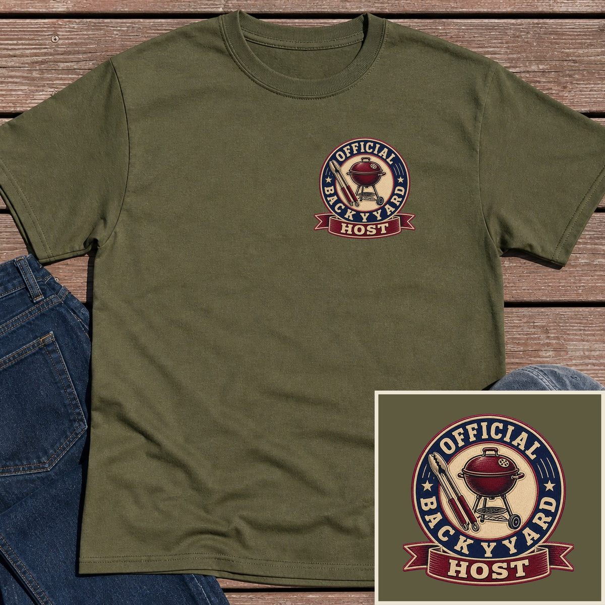 Host Badge T-Shirt - Military Green