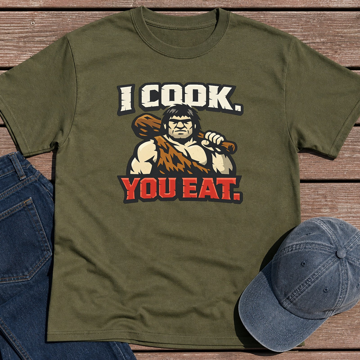 I Cook T-Shirt - Military Green