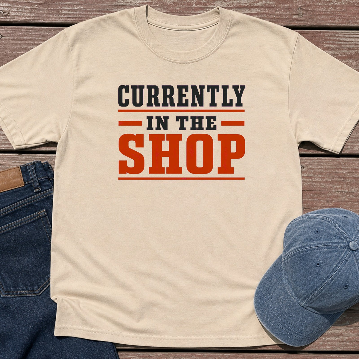 In The Shop T-Shirt - Sand