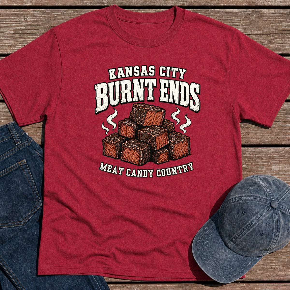 KC Burnt Ends T-Shirt - Antique Cherry Red