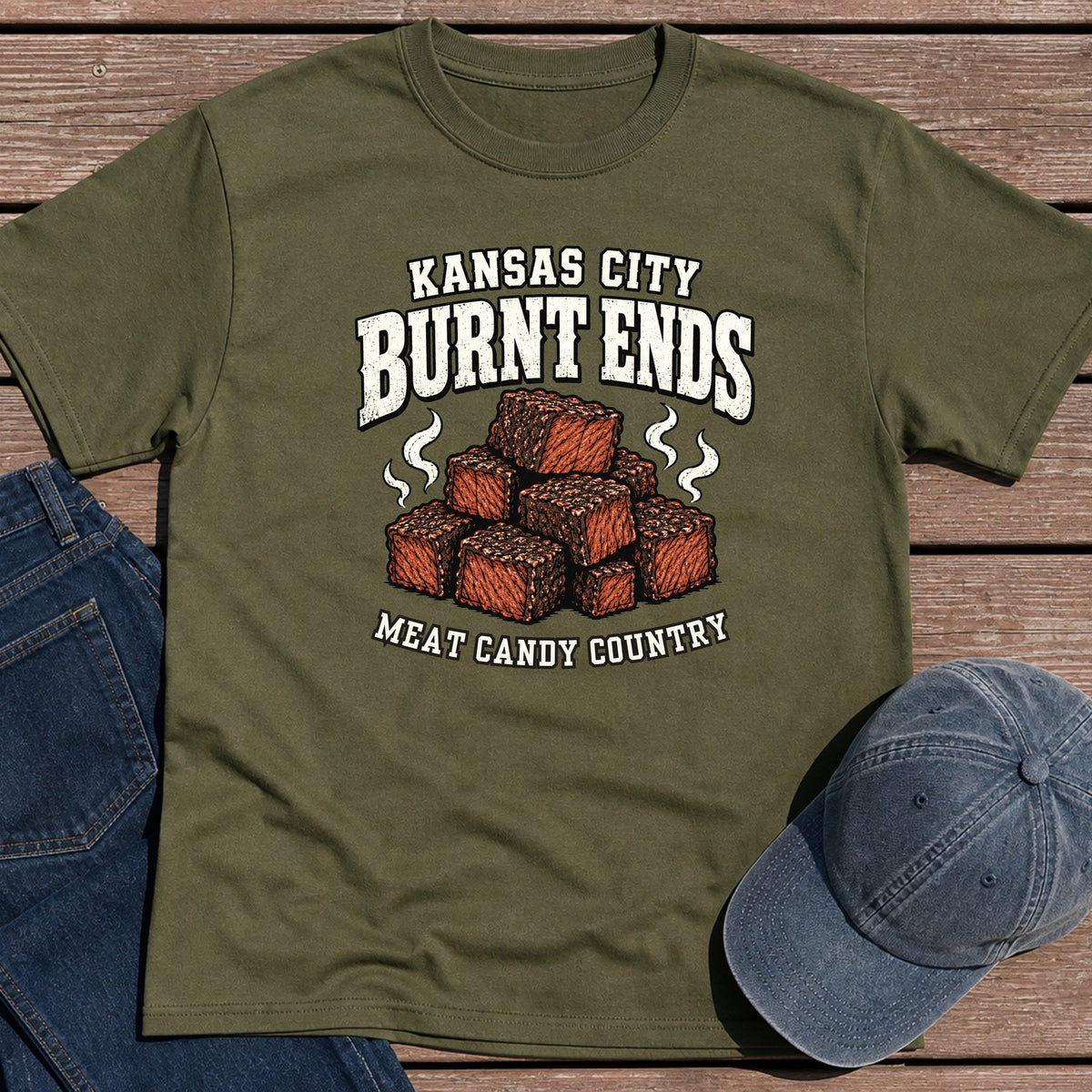 KC Burnt Ends T-Shirt - Military Green