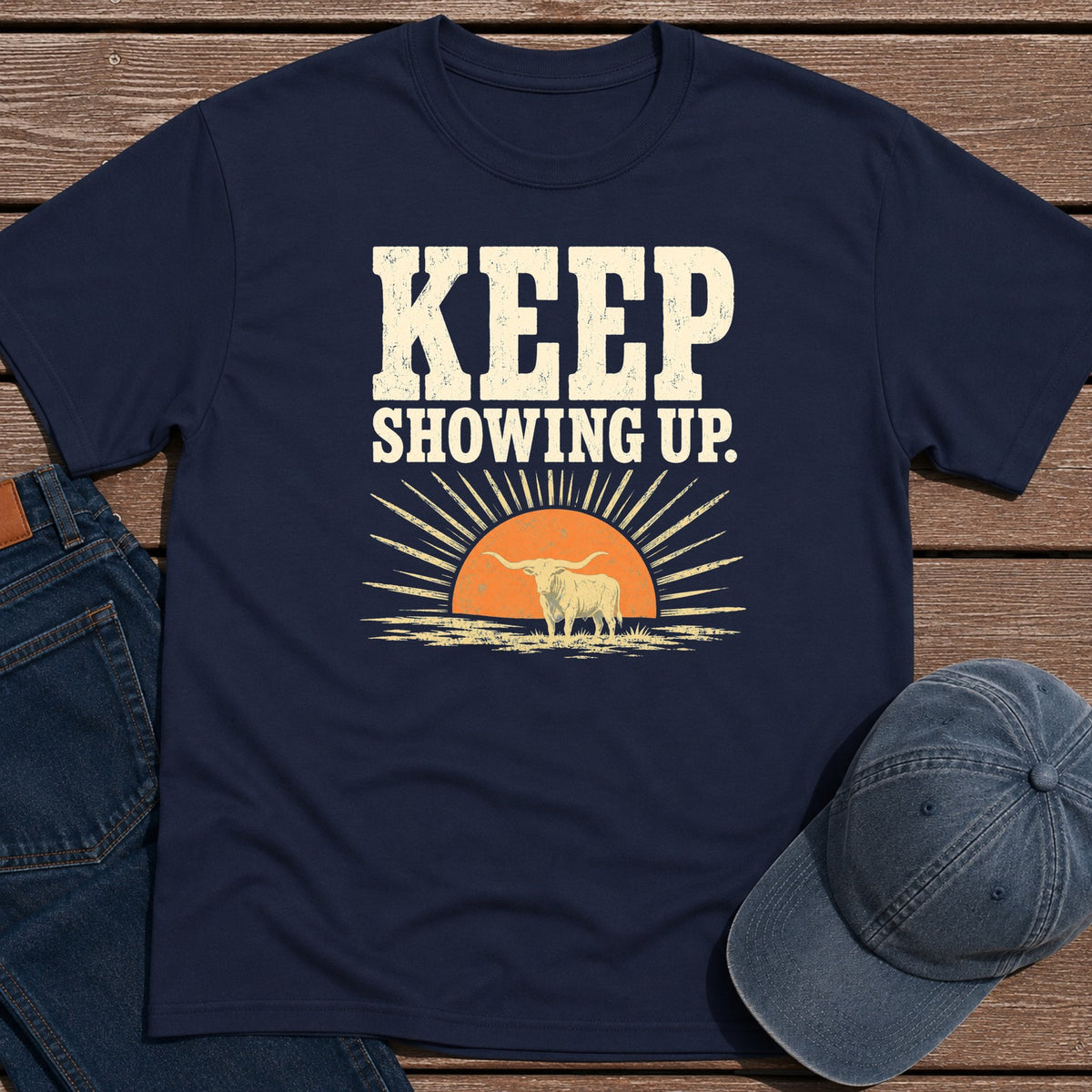 Keep Showing Up T-Shirt - Navy