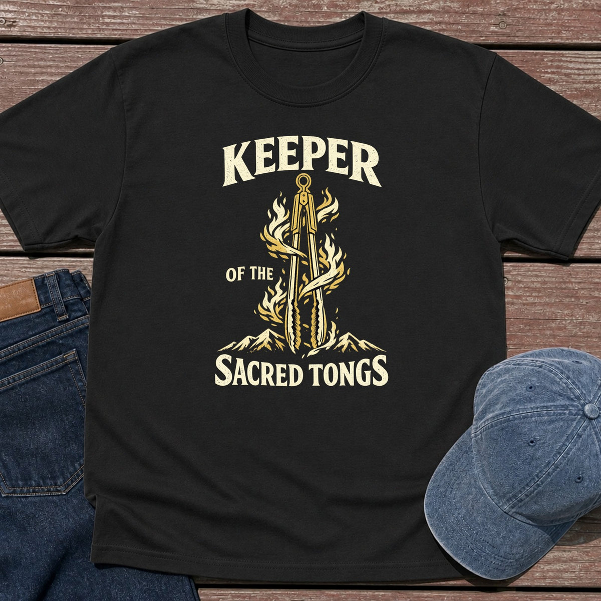 Keeper of Tongs T-Shirt - Black