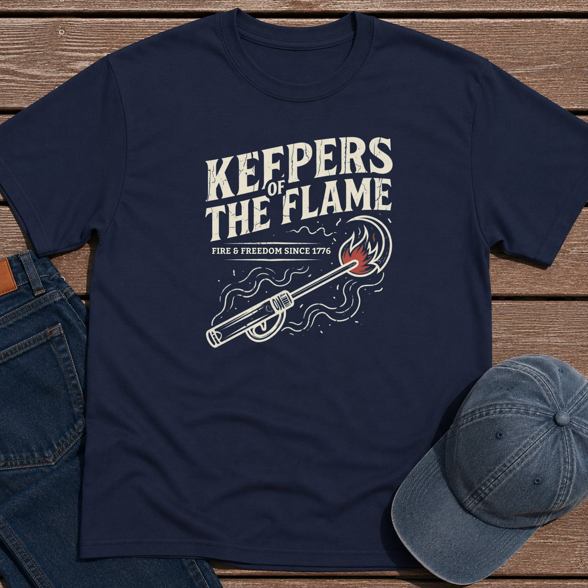 Keepers of Flame T-Shirt - Navy