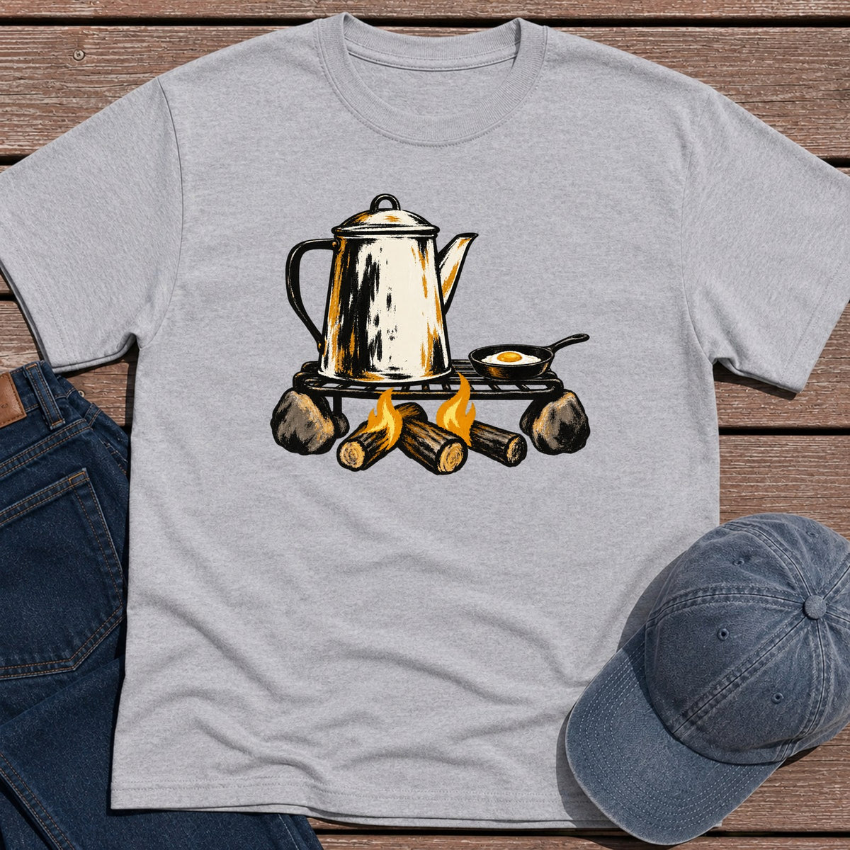 Kettle Fire T-Shirt - Sport Grey