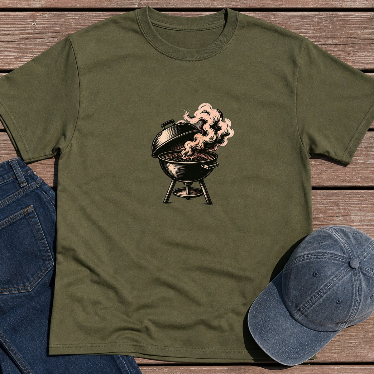 Kettle Smoke T-Shirt - Military Green