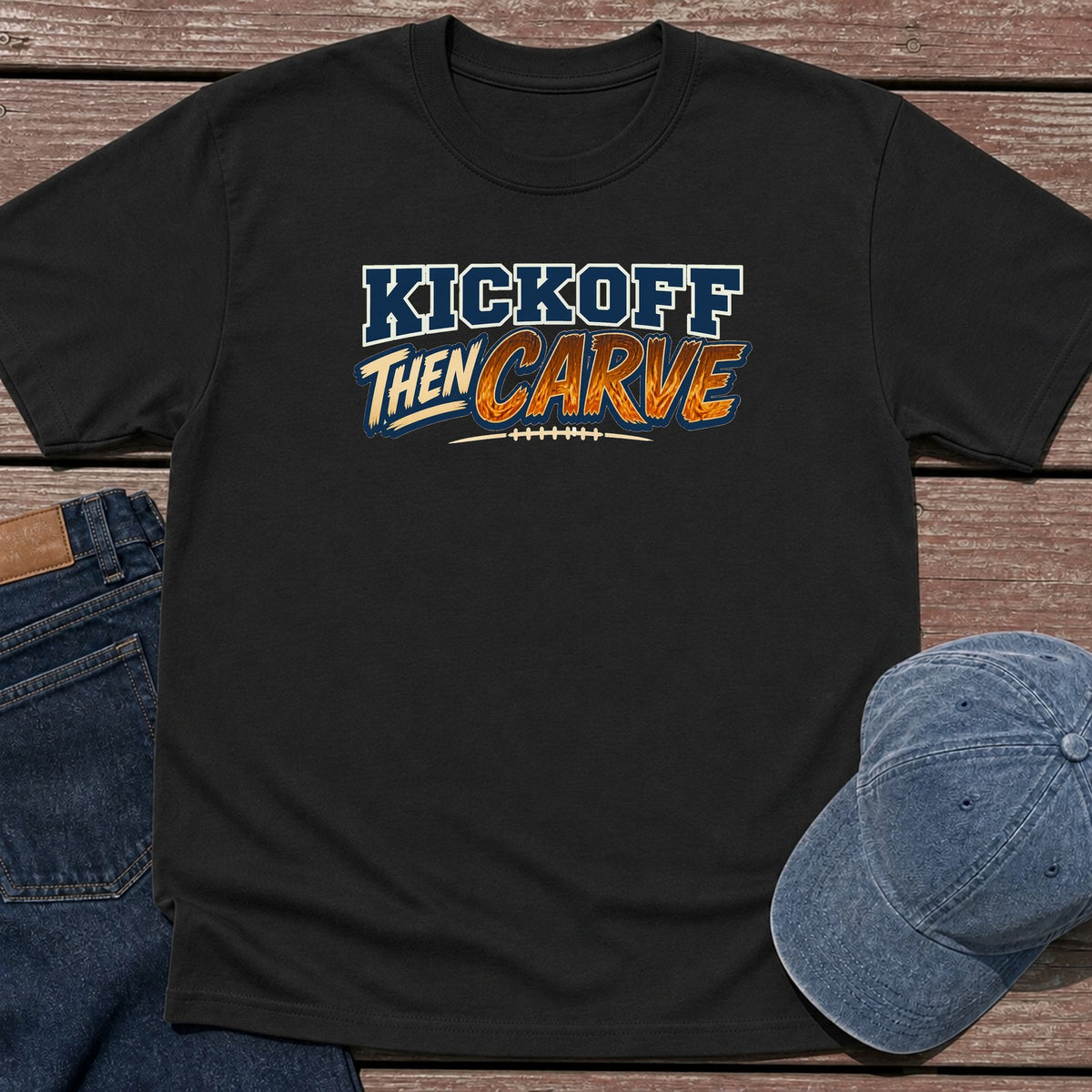 Kickoff & Carve T-Shirt - Black