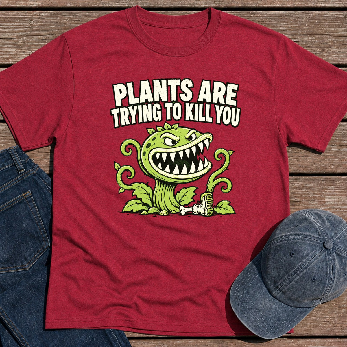 Killer Plants T-Shirt - Antique Cherry Red