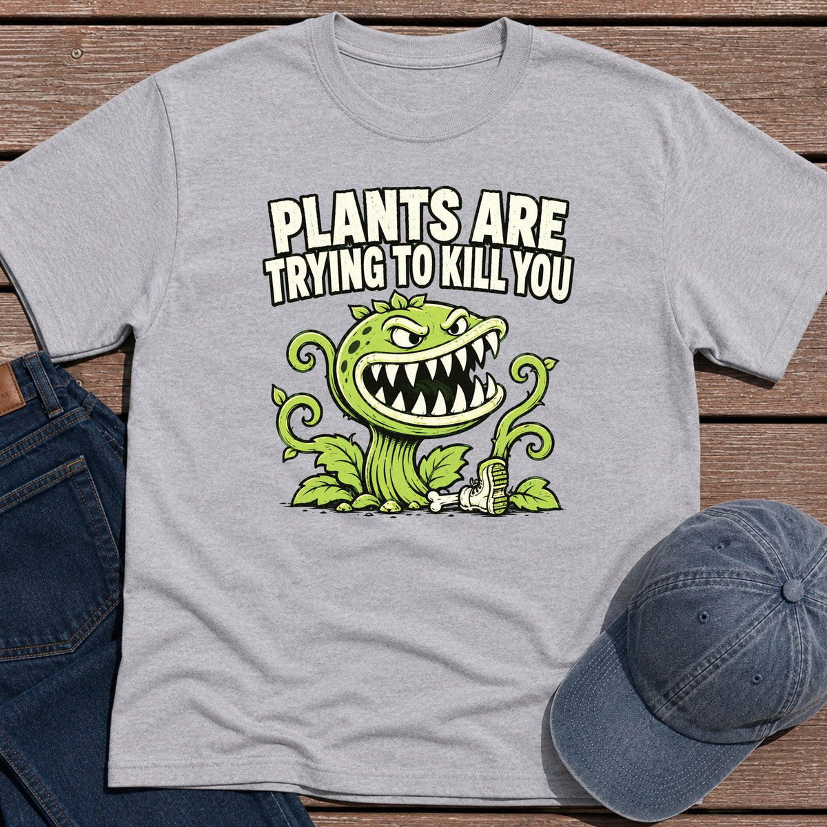 Killer Plants T-Shirt - Sport Grey