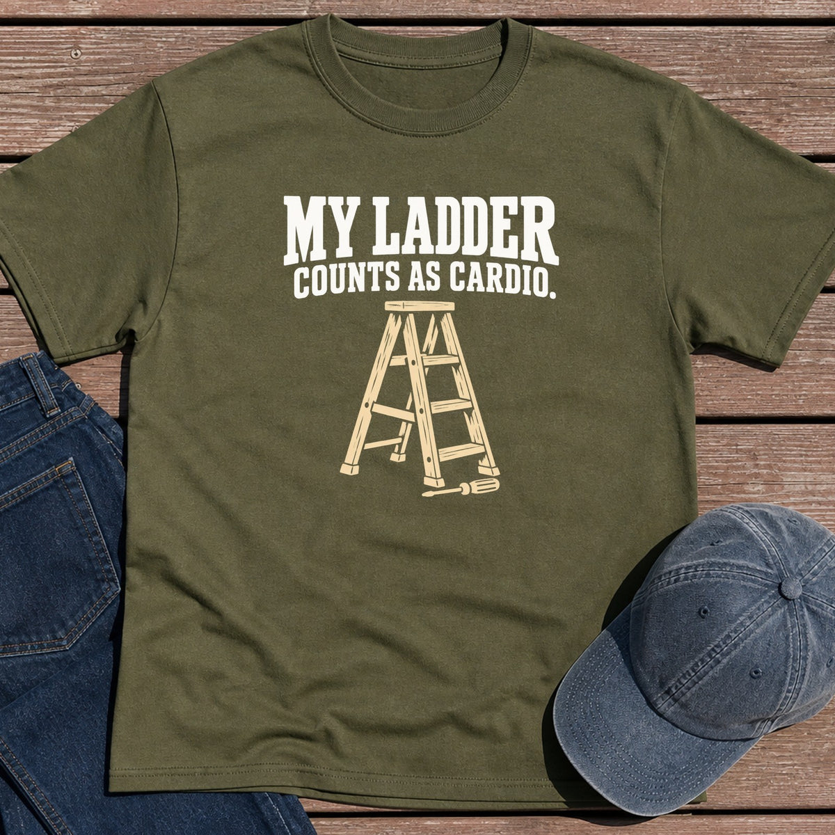 Ladder Cardio T-Shirt - Military Green