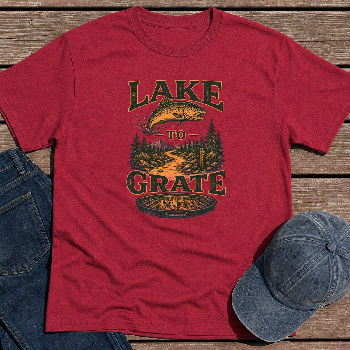 Lake to Grate T-Shirt - Antique Cherry Red