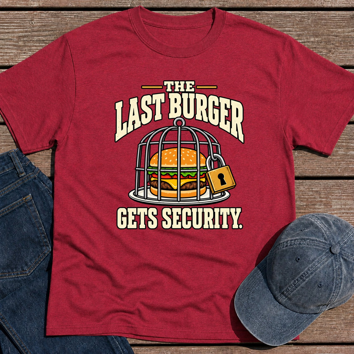 Last Burger T-Shirt - Antique Cherry Red