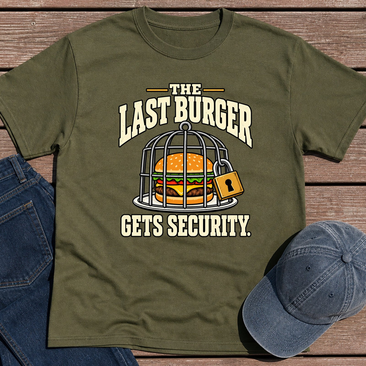 Last Burger T-Shirt - Military Green