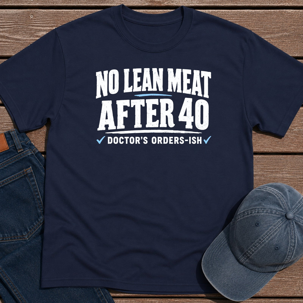 Lean After 40 T-Shirt - Navy