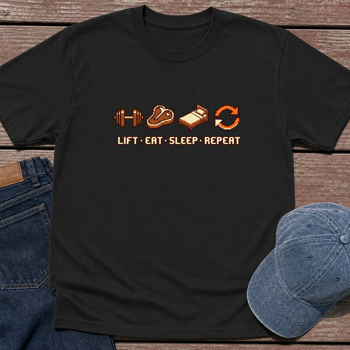 Lift Eat Sleep T-Shirt - Black