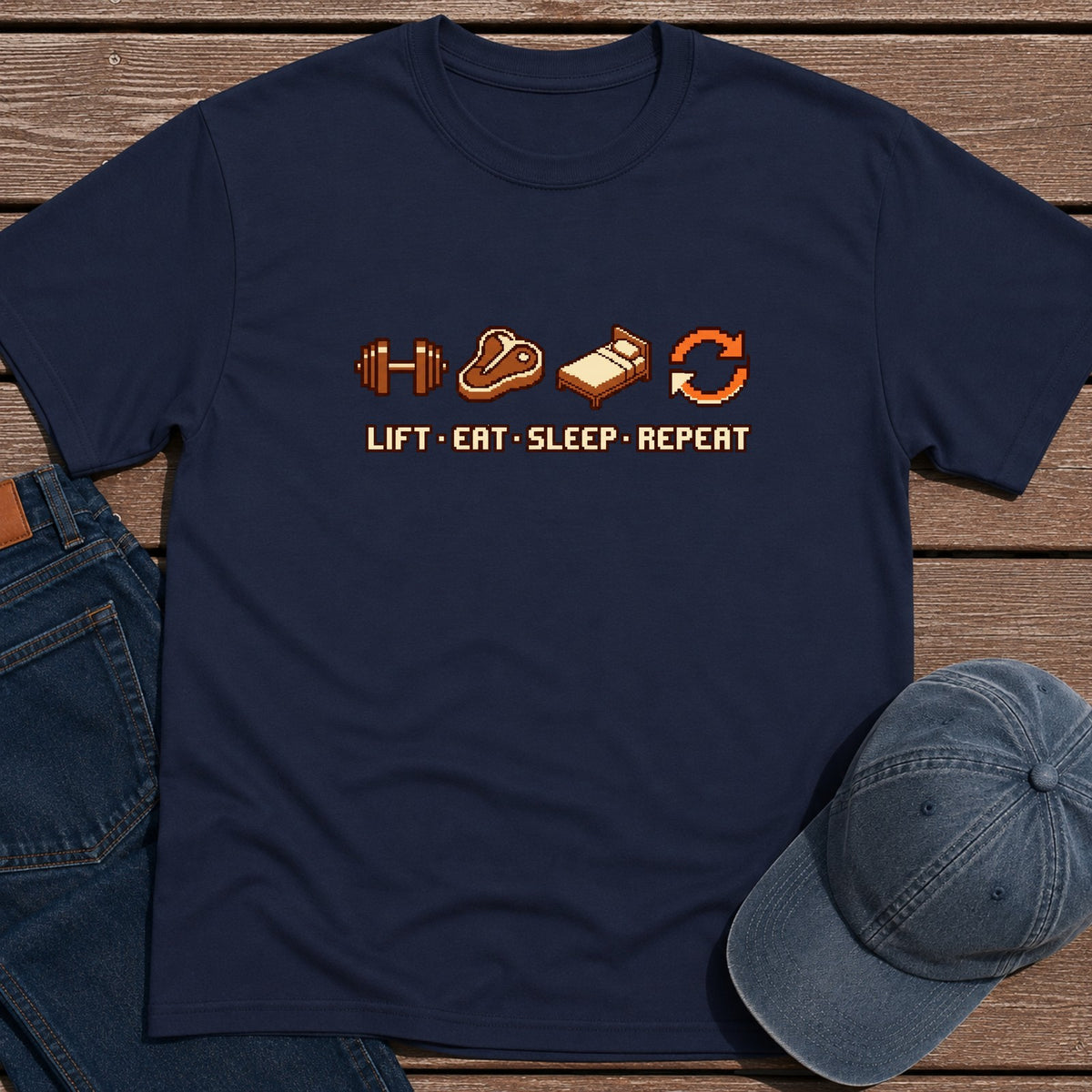 Lift Eat Sleep T-Shirt - Navy