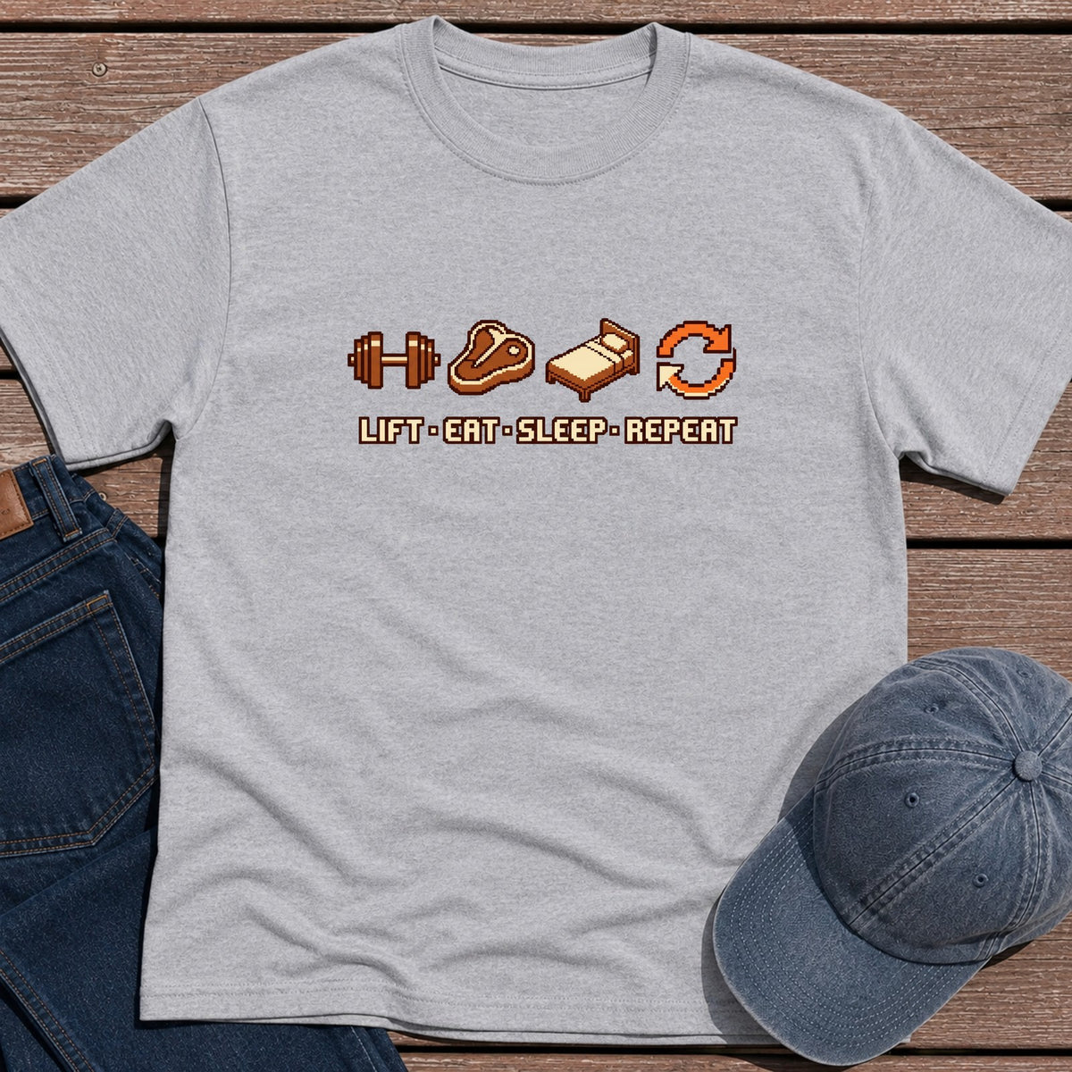 Lift Eat Sleep T-Shirt - Sport Grey
