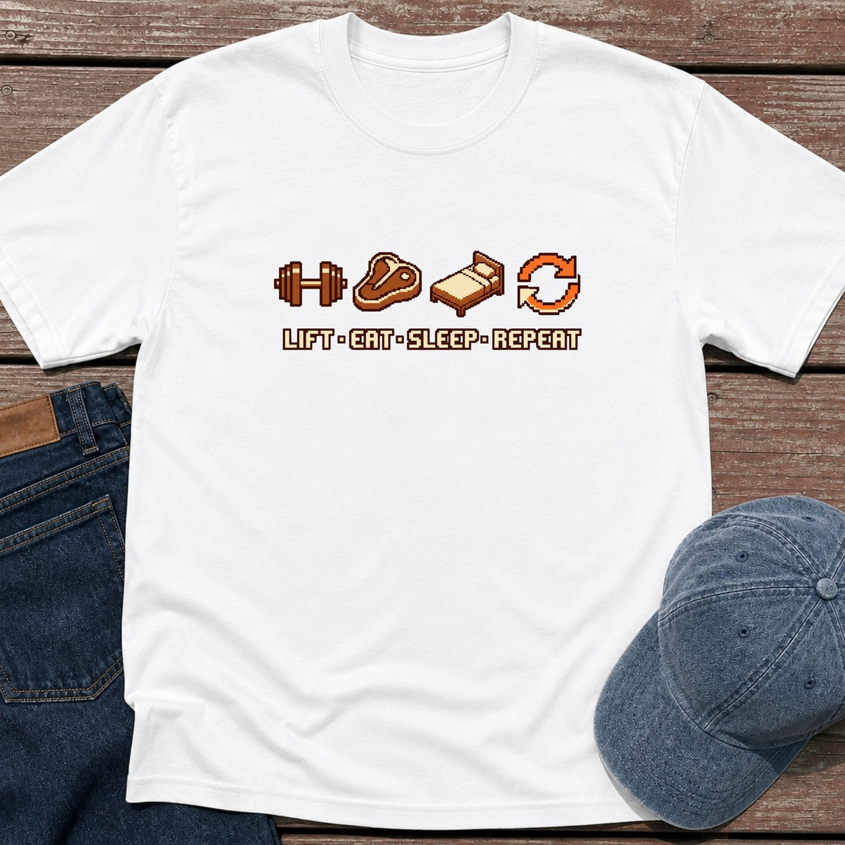 Lift Eat Sleep T-Shirt - White