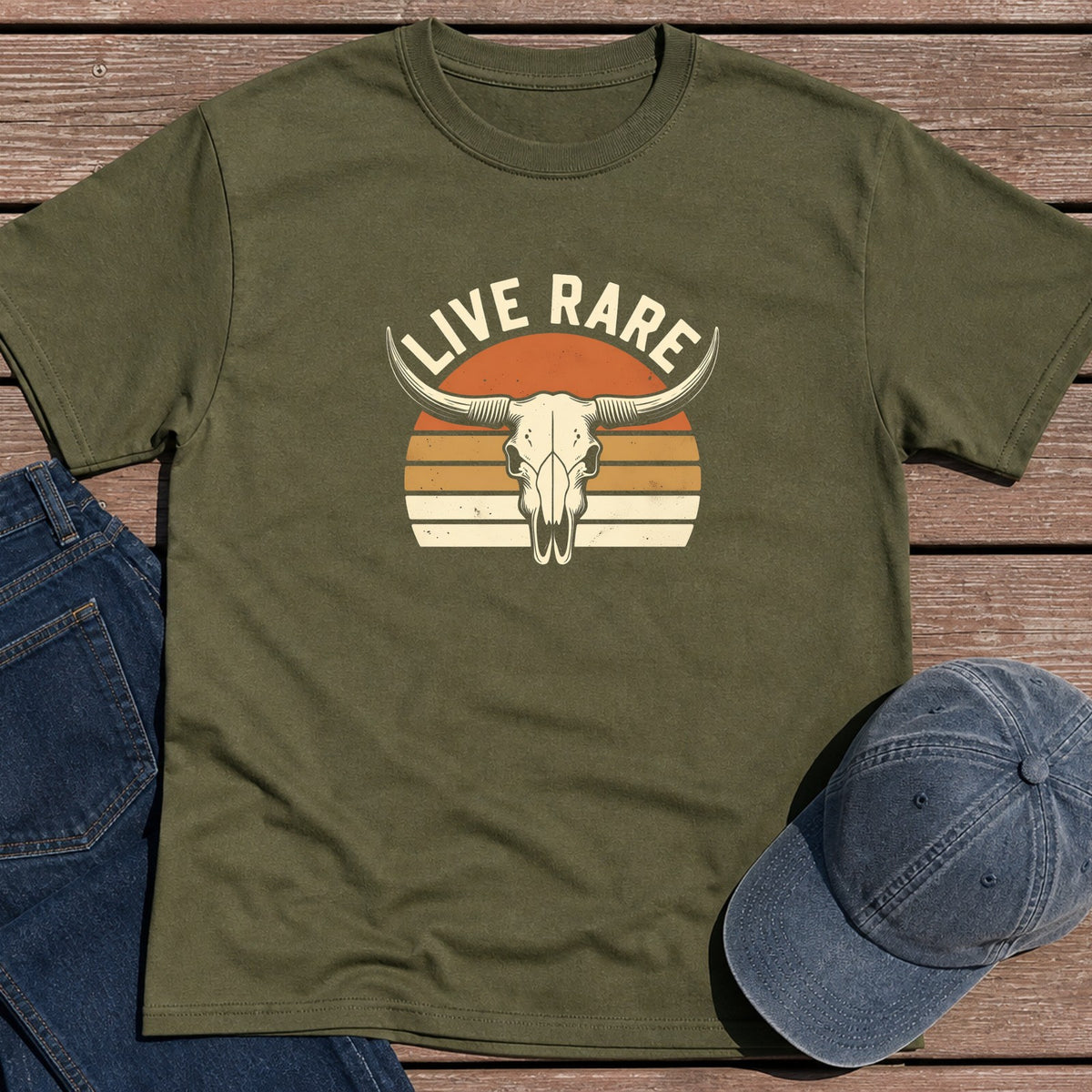 Live Rare T-Shirt - Military Green
