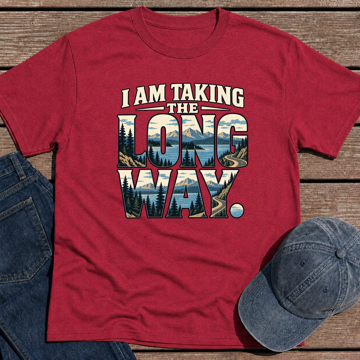 Long Way T-Shirt - Antique Cherry Red