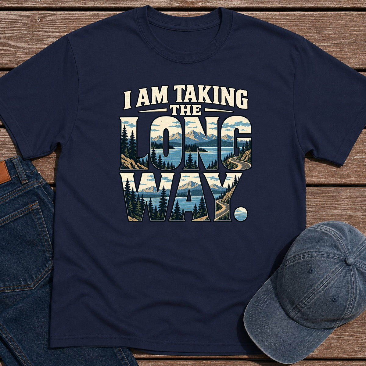 Long Way T-Shirt - Navy