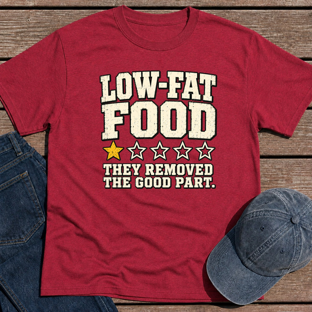 Low Fat T-Shirt - Antique Cherry Red