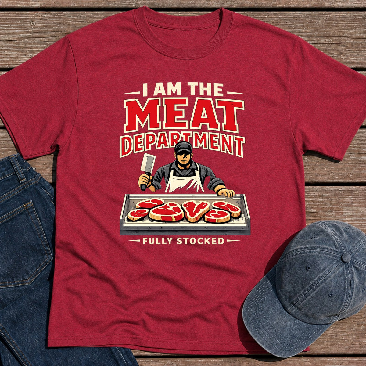 Meat Department T-Shirt - Antique Cherry Red