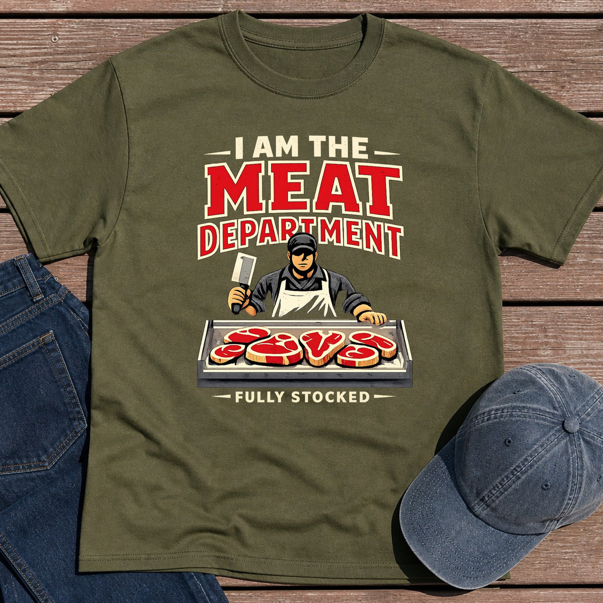 Meat Department T-Shirt - Military Green