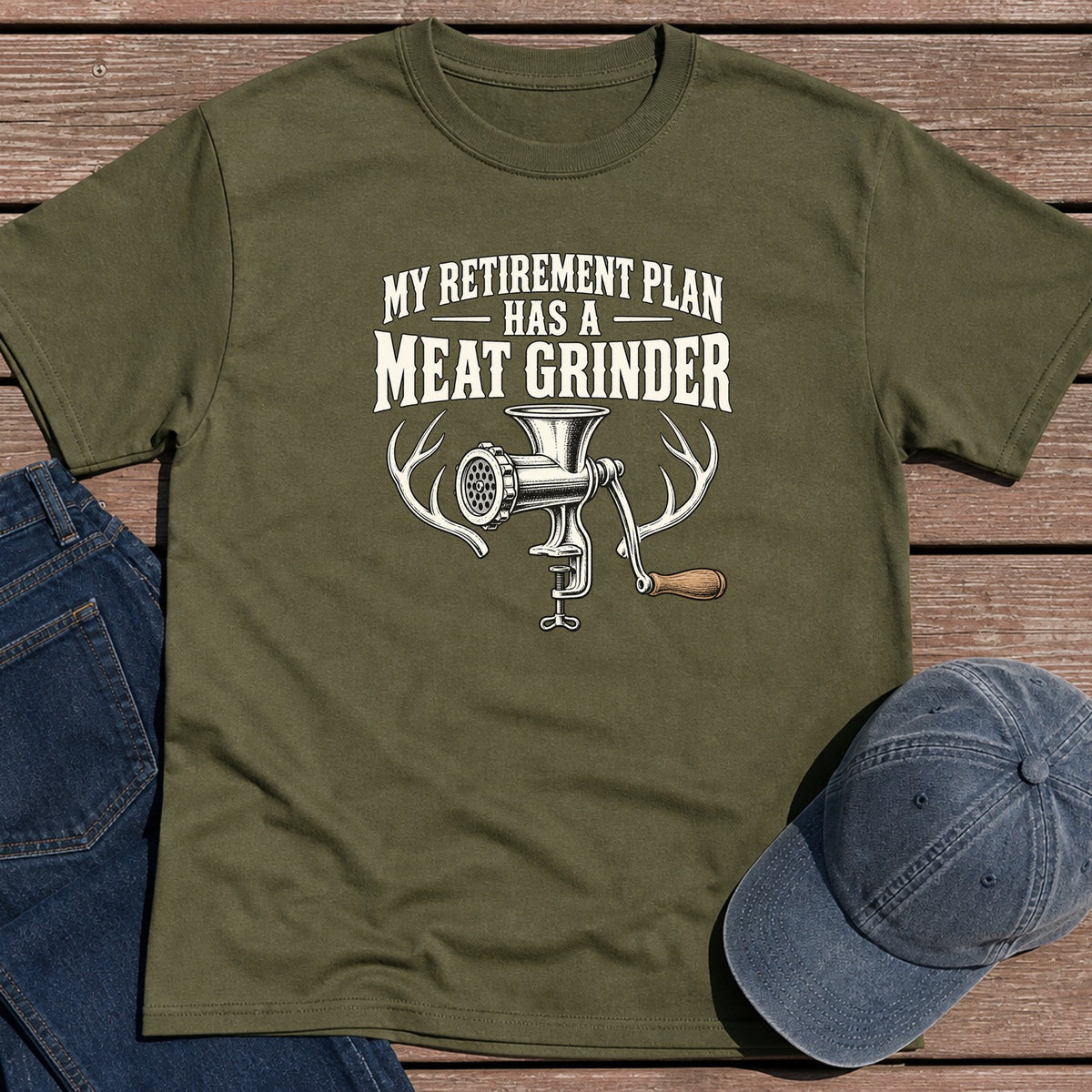 Meat Grinder Plan T-Shirt - Military Green