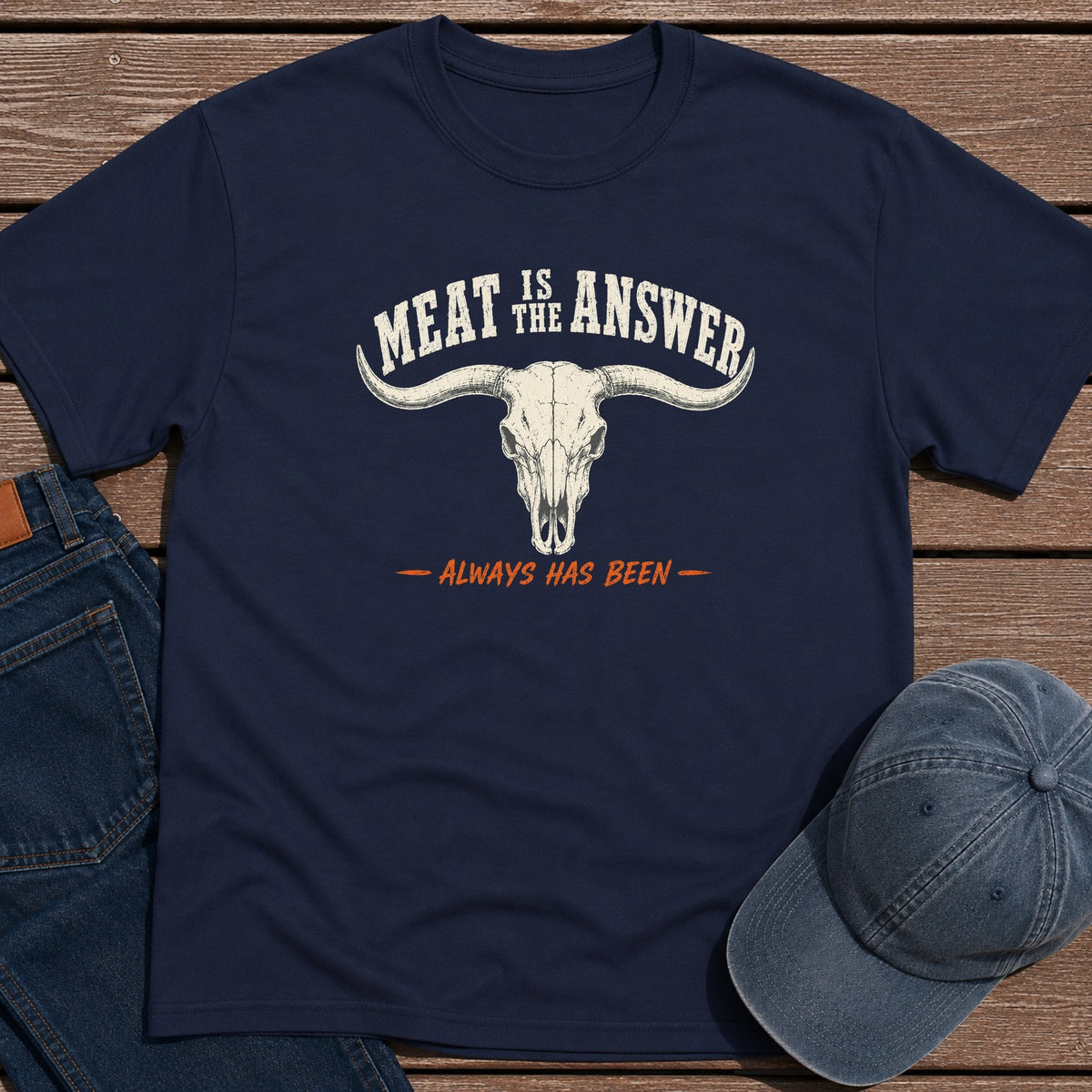 Meat is the Answer T-Shirt - Navy