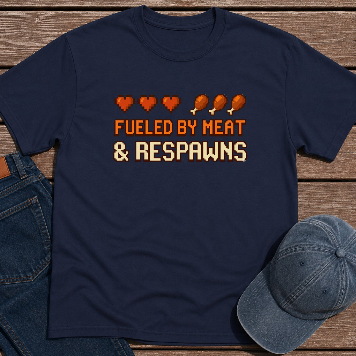 Meat & Respawns T-Shirt - Navy