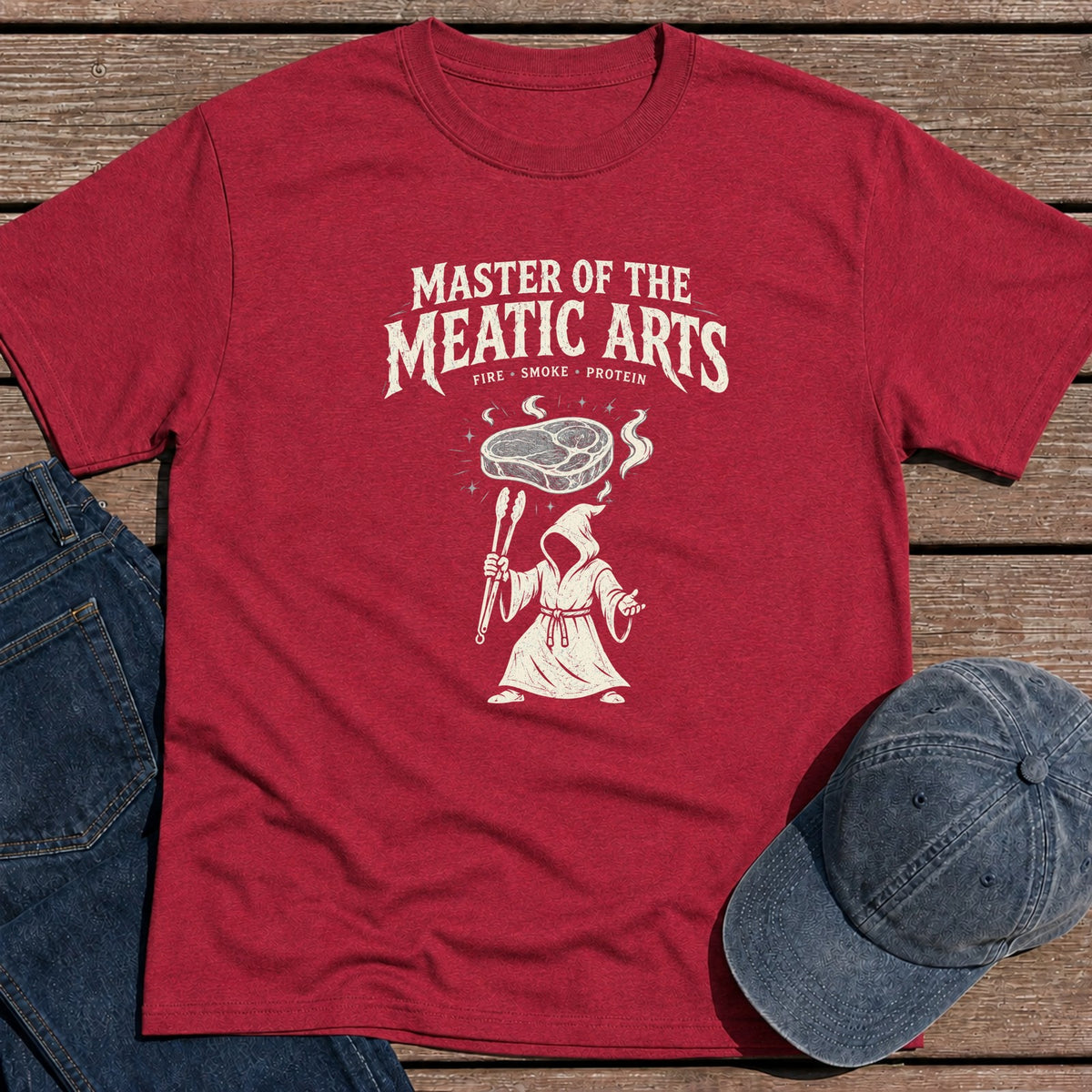 Meat Wizard T-Shirt - Antique Cherry Red