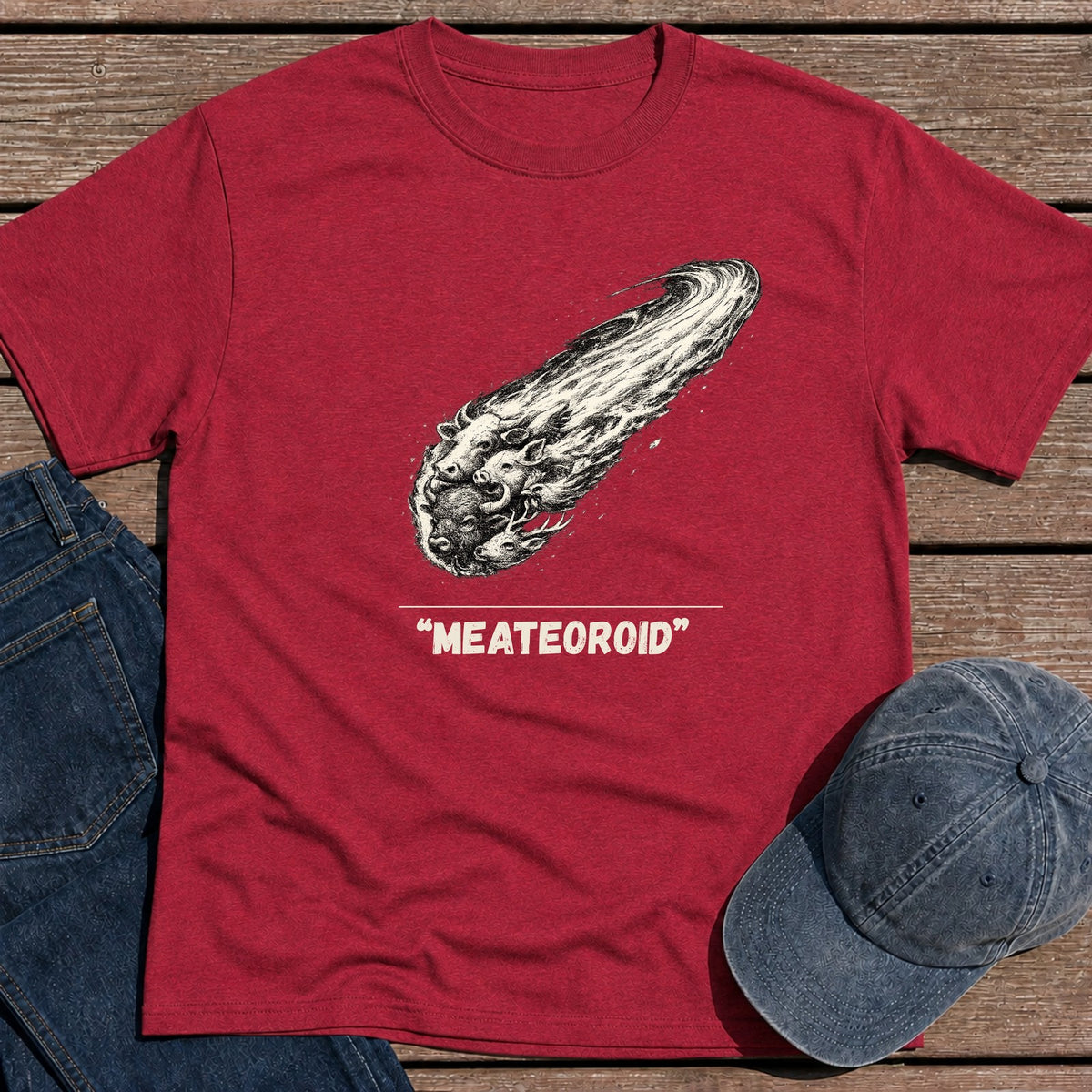 Meateoroid T-Shirt - Antique Cherry Red