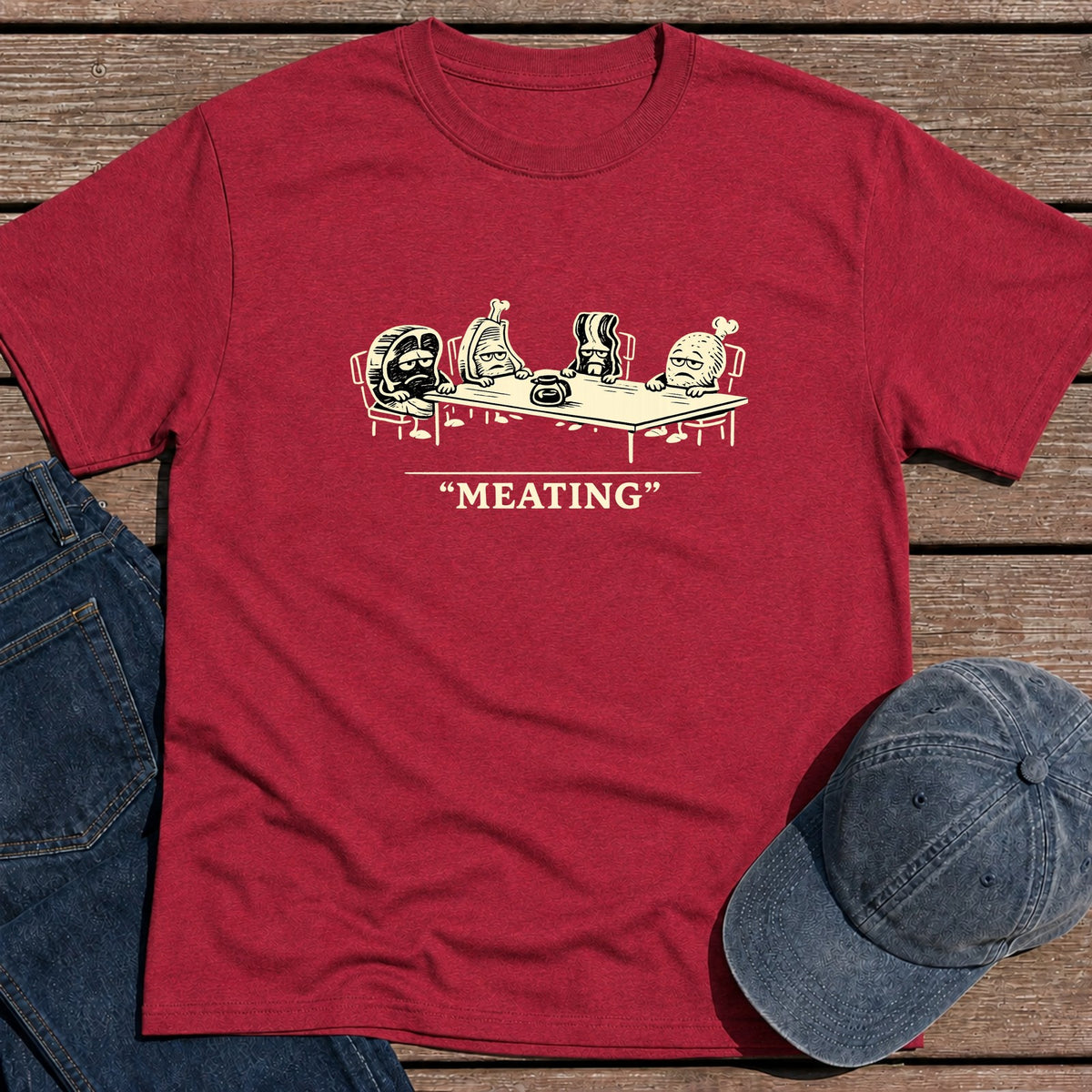 Meating T-Shirt - Antique Cherry Red