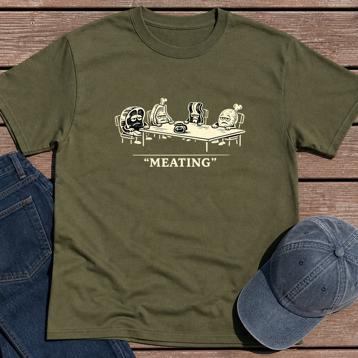Meating T-Shirt - Military Green