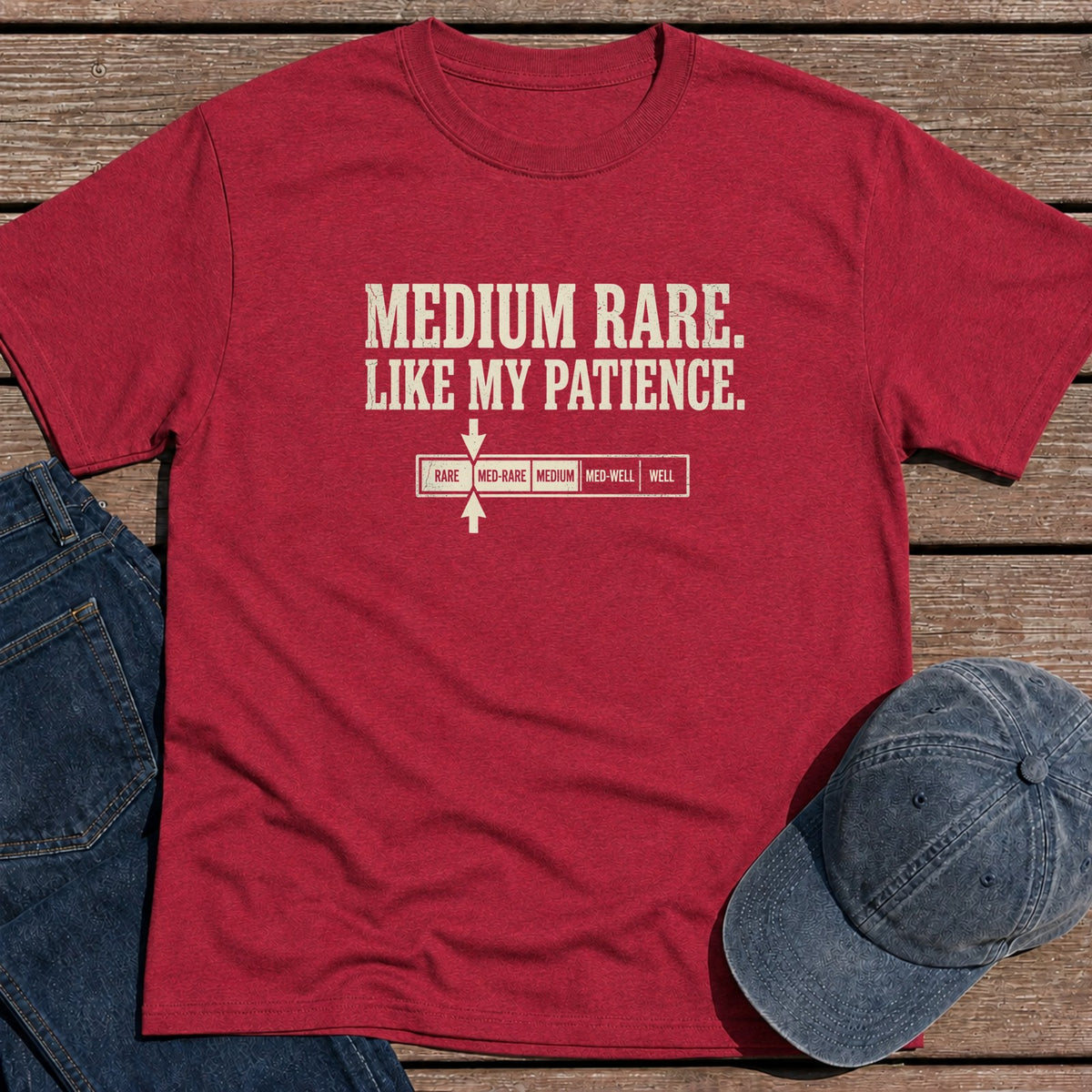 Medium Rare T-Shirt - Antique Cherry Red